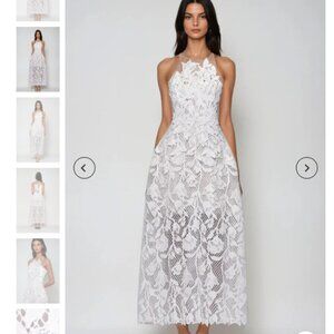 Innovare Denim Bodie Lace Floral Maxi Dress White NWT